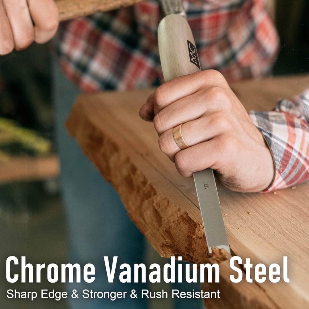 Professional Woodworking Cabinetmakers Mortise Chisel set Chrome-Vanadium 3PC