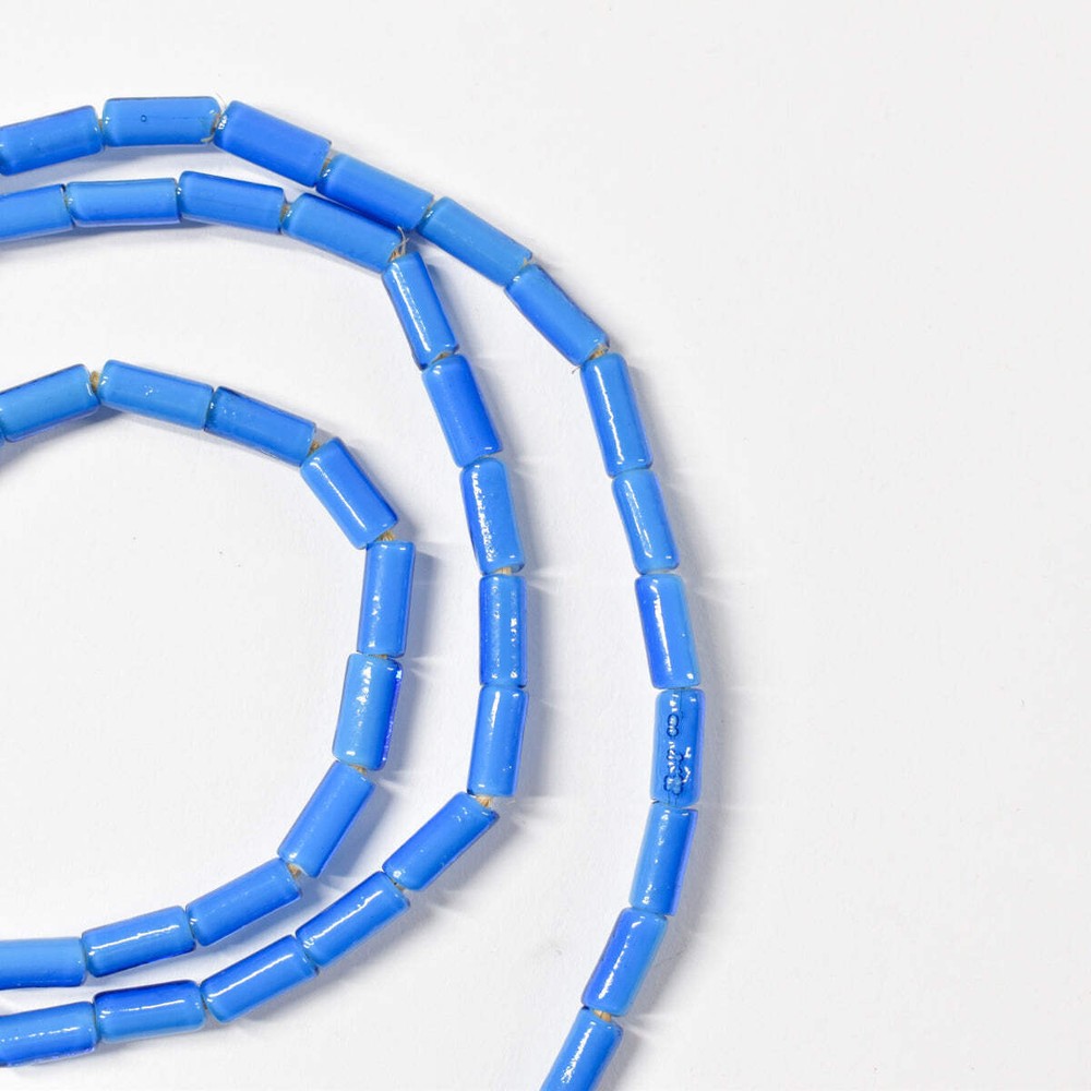 Cylindrical Translucent Blue Trade Beads Czech Mint