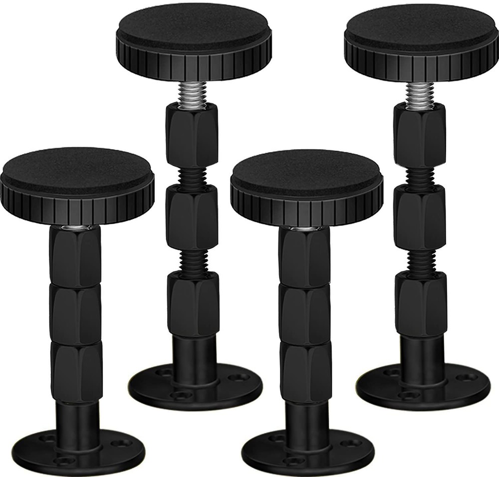 Adjustable Threaded Headboard Stoppers/Bumper 27-114 mm (4 pack), Black