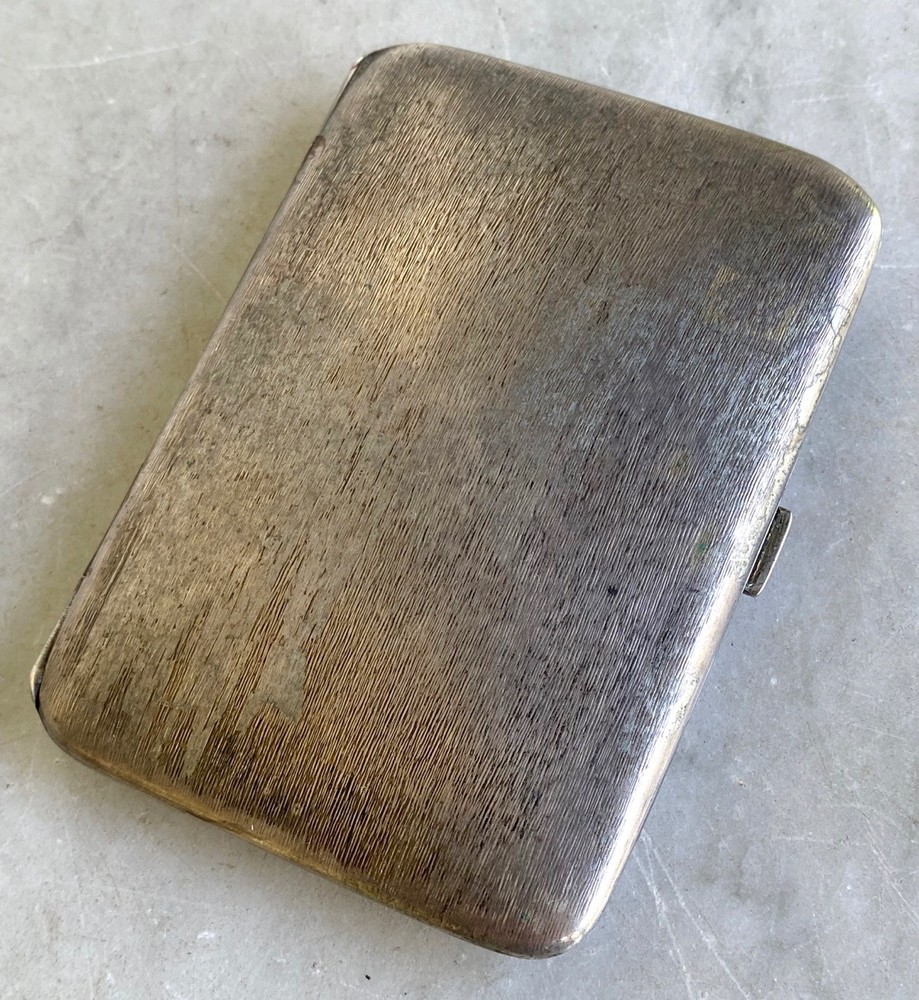 Antique Vintage 800 Hallmark Silver Cigarette Clamshell Case 58 Grams