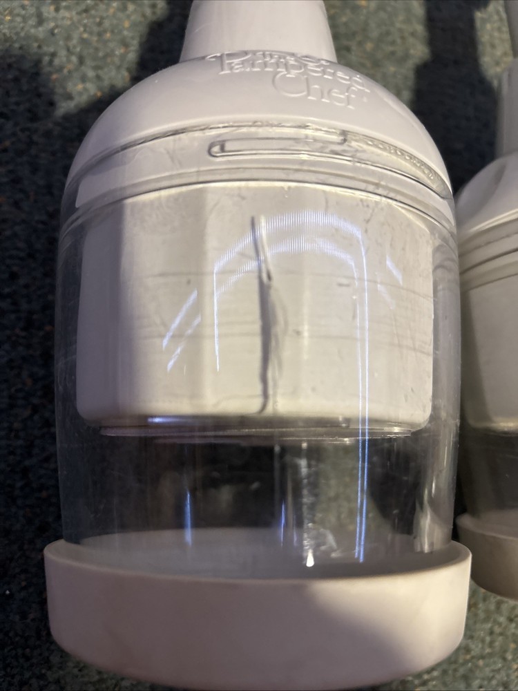 (2) Pampered Chef Push Function Multi Food Choppers - White