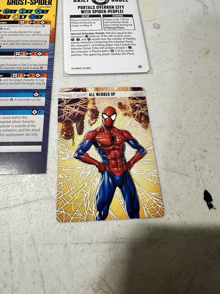 GHOST-SPIDER Marvel Crisis Protocol Painted With cards