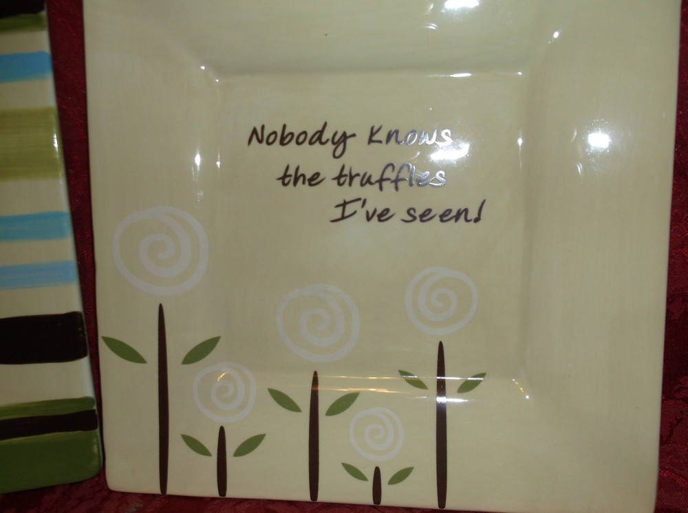 2 CHOCOLAT PLAIN JANE SQUARE DESSERT PLATES