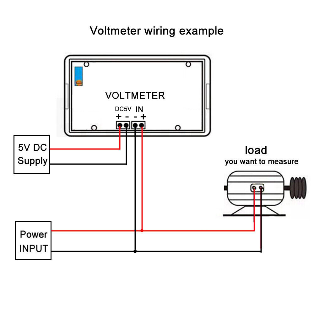 DC 100V Red LED Digital Volt Voltmeter Panel Digit Voltage Meter 0-100V DC