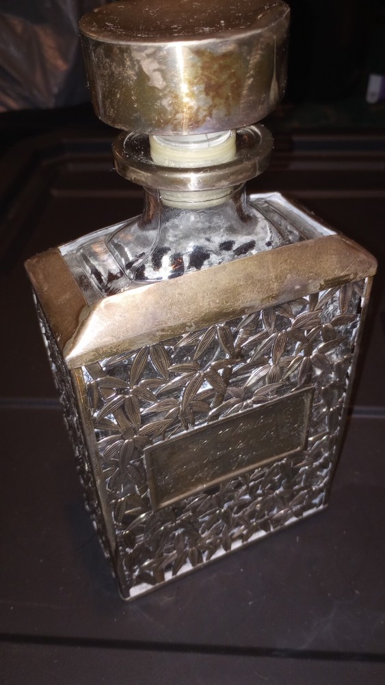 Antique Asian 950 Silver & Glass Decanter...