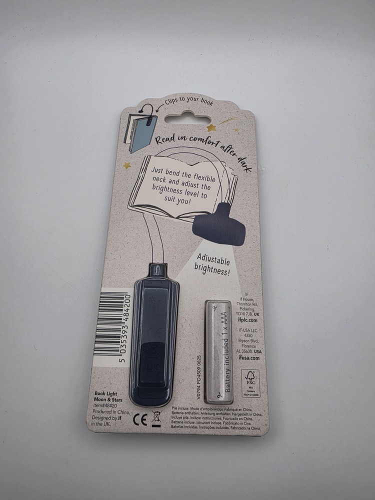 IF Book Lover's Reading Light - Bee, Blue - 3 Brightness Settings - Clips On