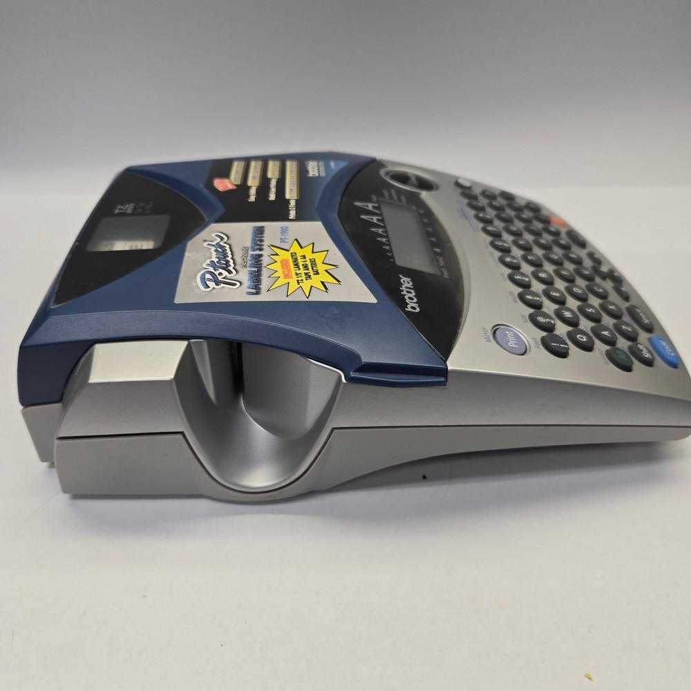 Brother P-Touch PT-1900 Electronic Labeling System Label Maker Blue Silver