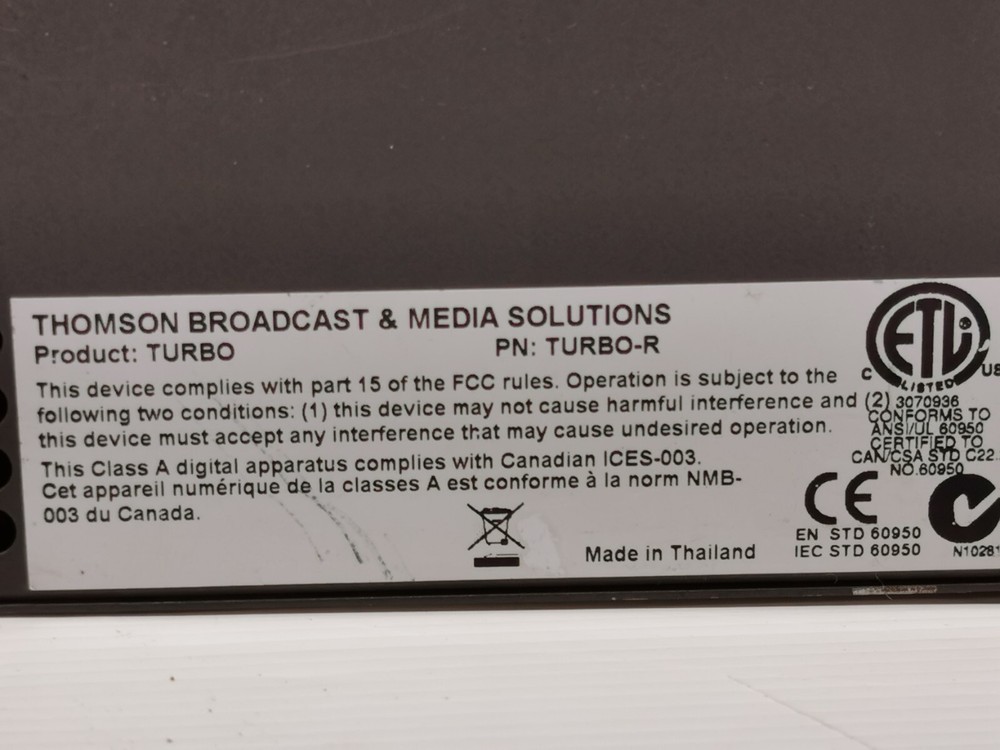 Grass Valley Turbo iDDR Digital Disk Recorder TURBO-R
