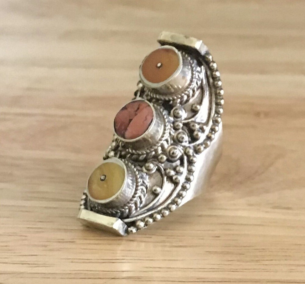 Vintage Coral Lapis Ring