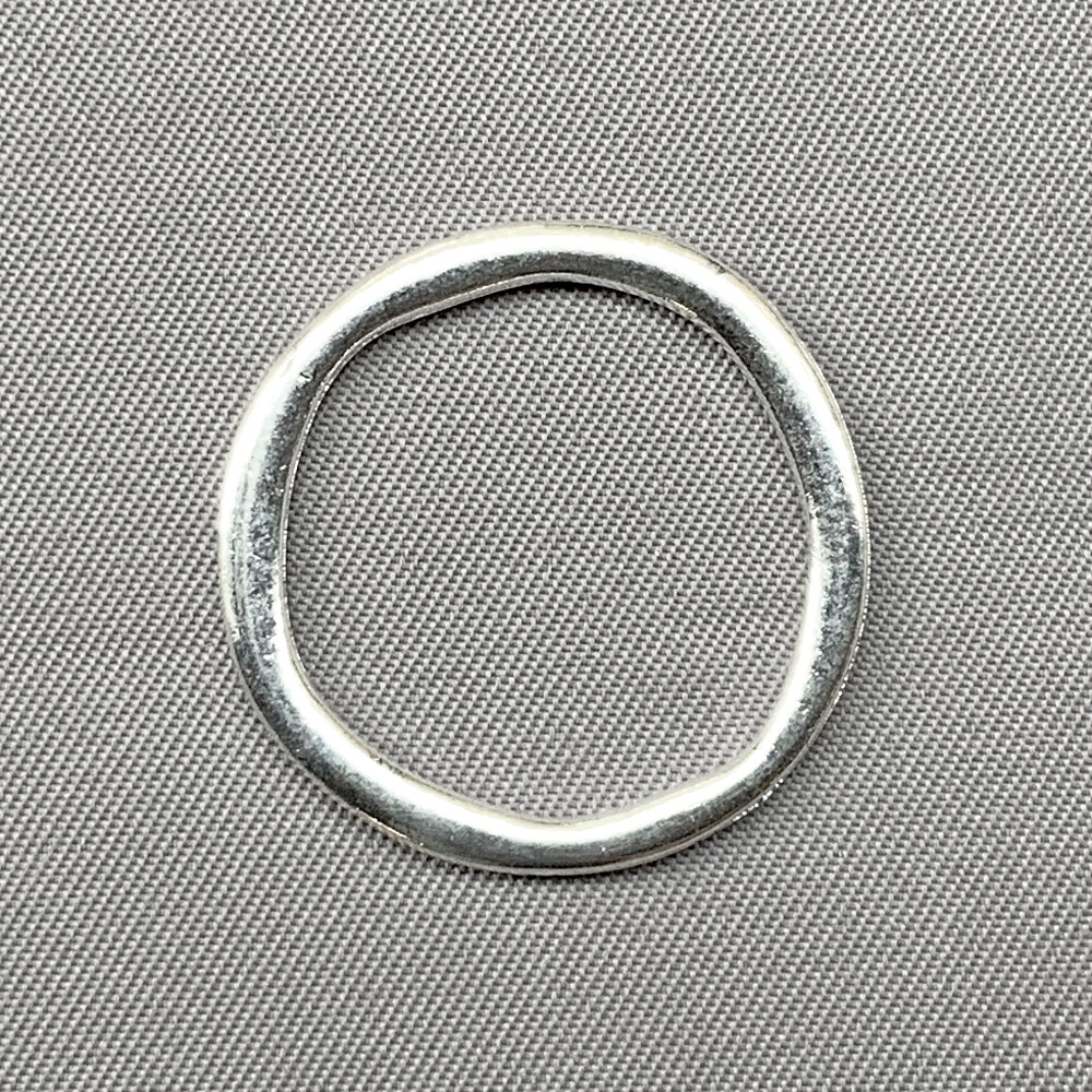Rustic Flat Circle Frame Links 24mm Shiny Silver Plated Alloy Q24 Per Pkg