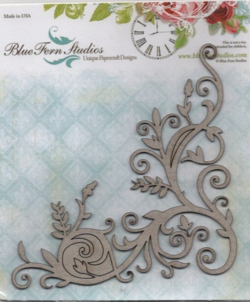 Blue Fern Studios, Chipboard, Organic Vine Corner, 4.75x5
