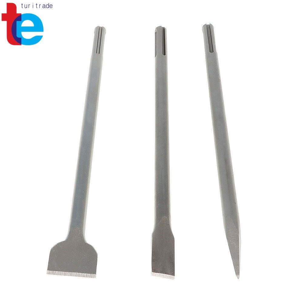 3 Pack 16" SDS Max Bits Set Long-Point Chisel, Scaling Chisel Flat Chisel
