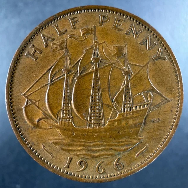 1966 Great Britain Half Penny Choice Example Elizabeth II Bronze