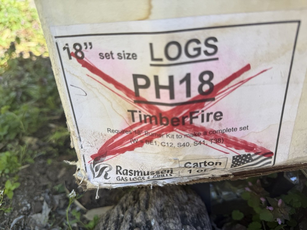 Rasmussen PH18 " TIMBER FIRE Gas Logs
