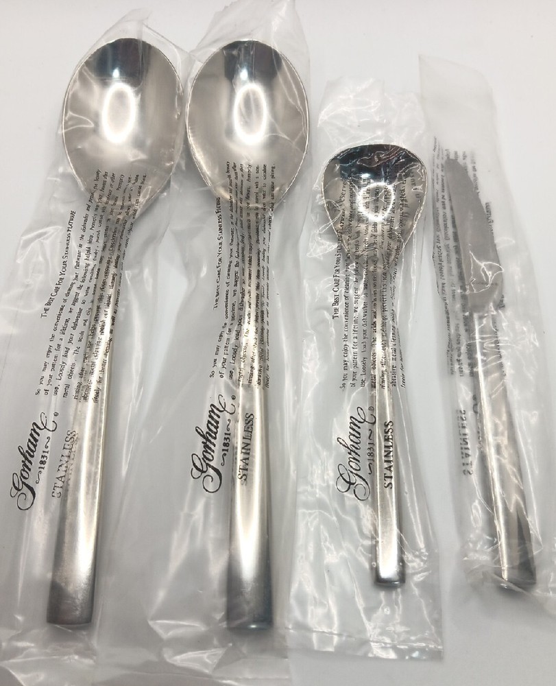 Gorham Carrie Hostess Serving 4 Piece Set 18/10 Stainless Flatware Gift Box New