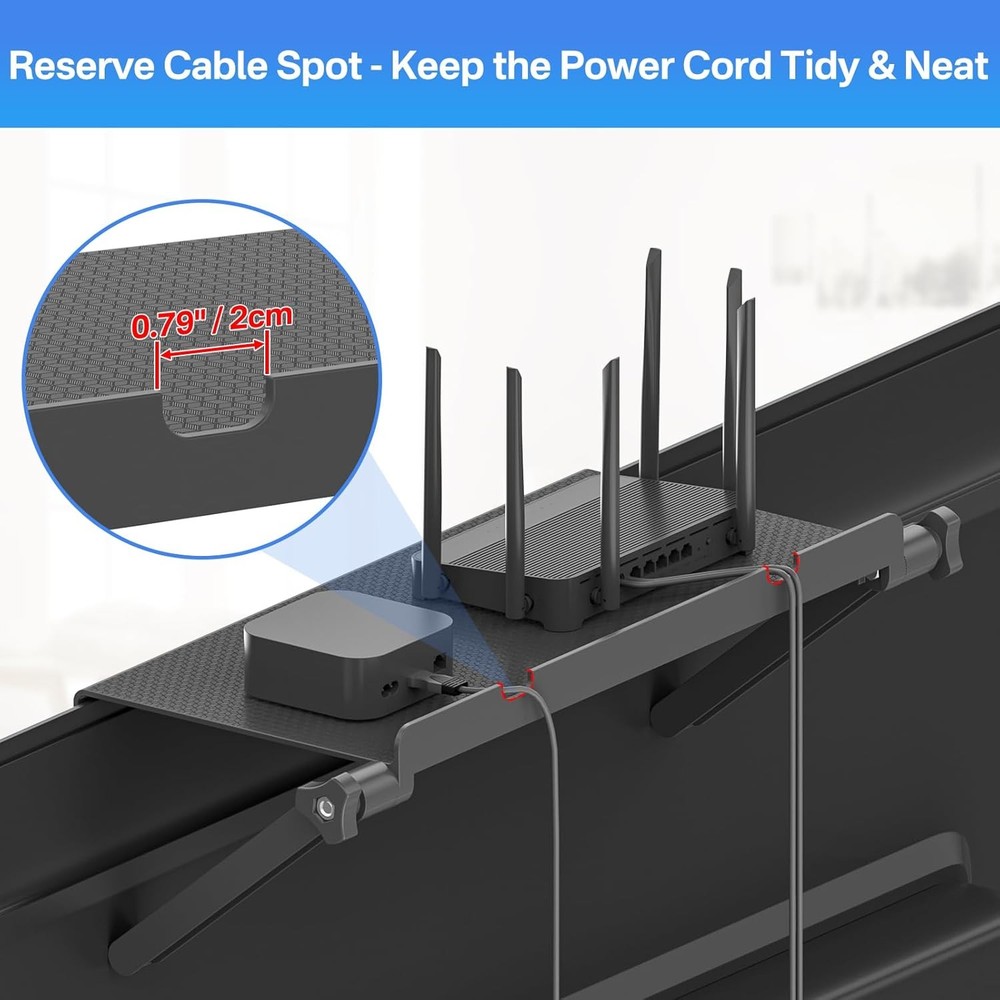 13-Inch Wide Platform Adjustable TV Top Shelf, Screen Shelf Mount,...