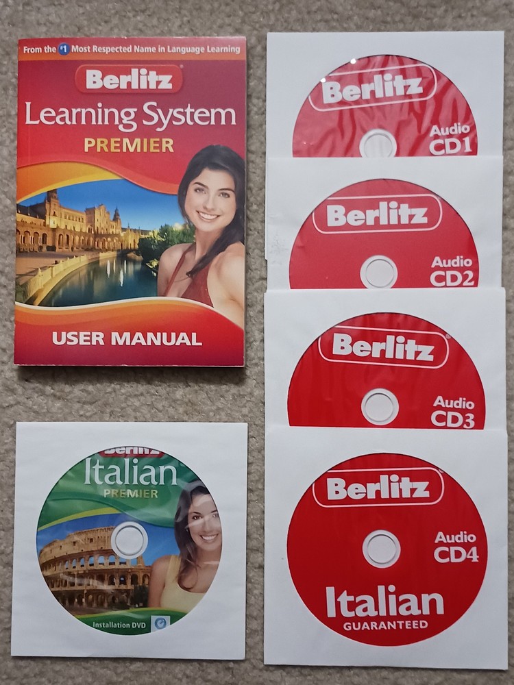 BERLITZ Italian Premier DVD & 4-CD Set Language Course Software with User Manual