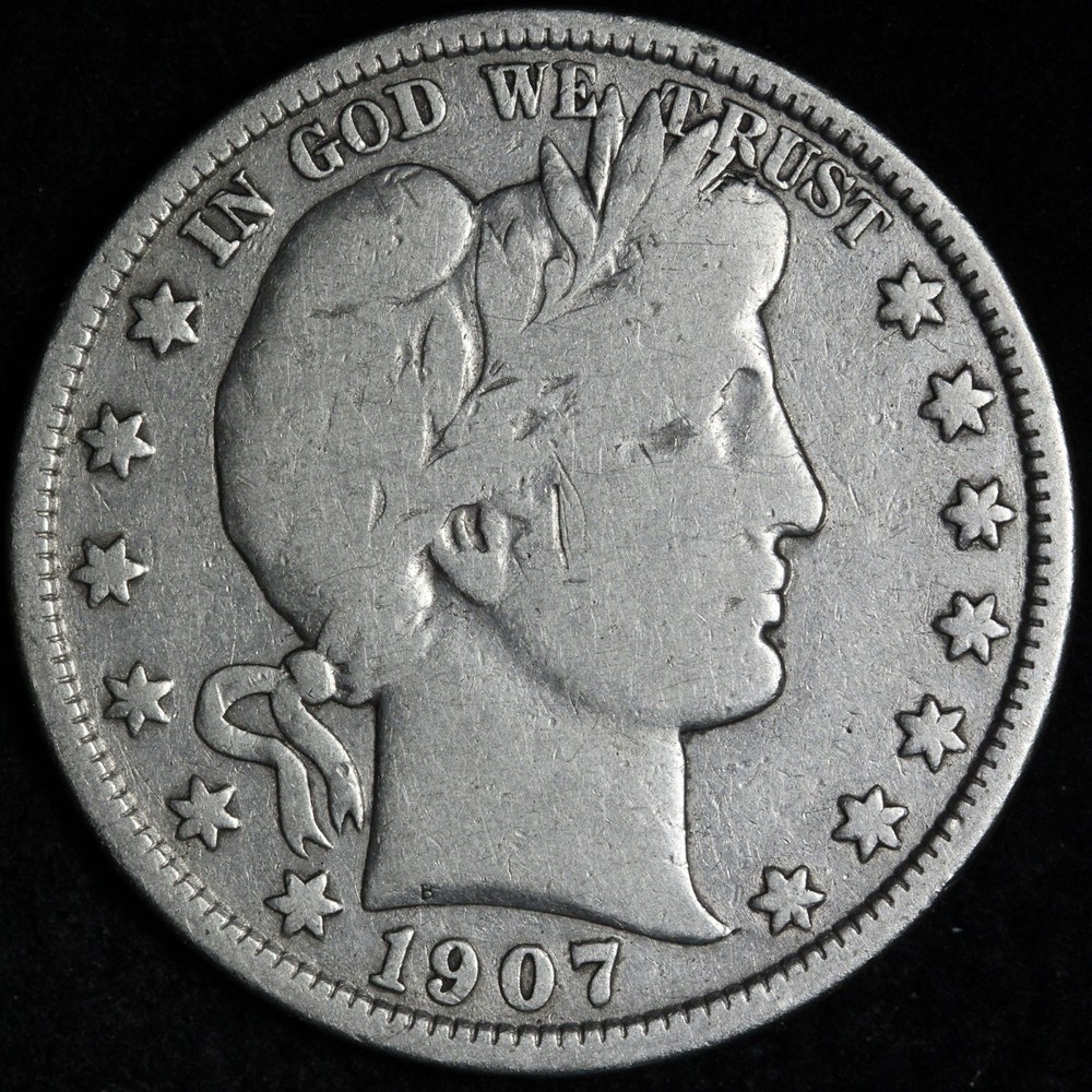 1907-D Barber Silver Half Dollar FINE E353 ARCF