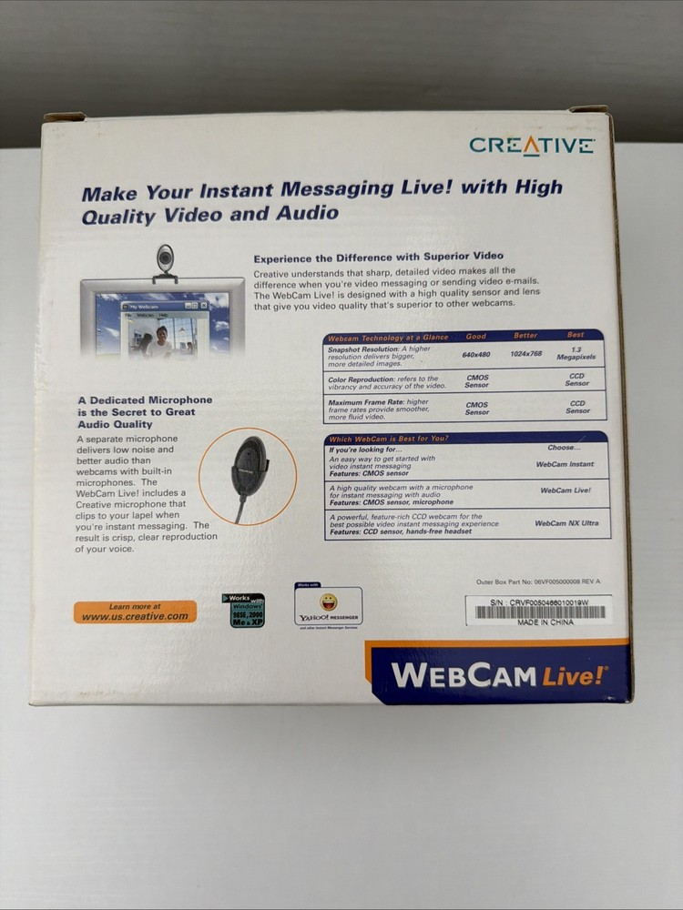 Creative Live! WebCam for Windows XP & Me