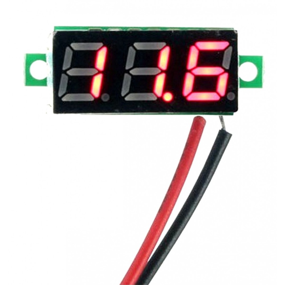 Mini Voltmeter Light Display RED Measures 2.5-30V 2 Wire