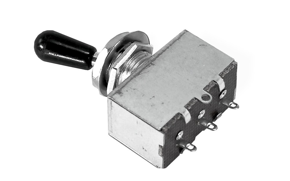 Switch Toggle 3 Way Box with Black Knob Import Version 153003BK