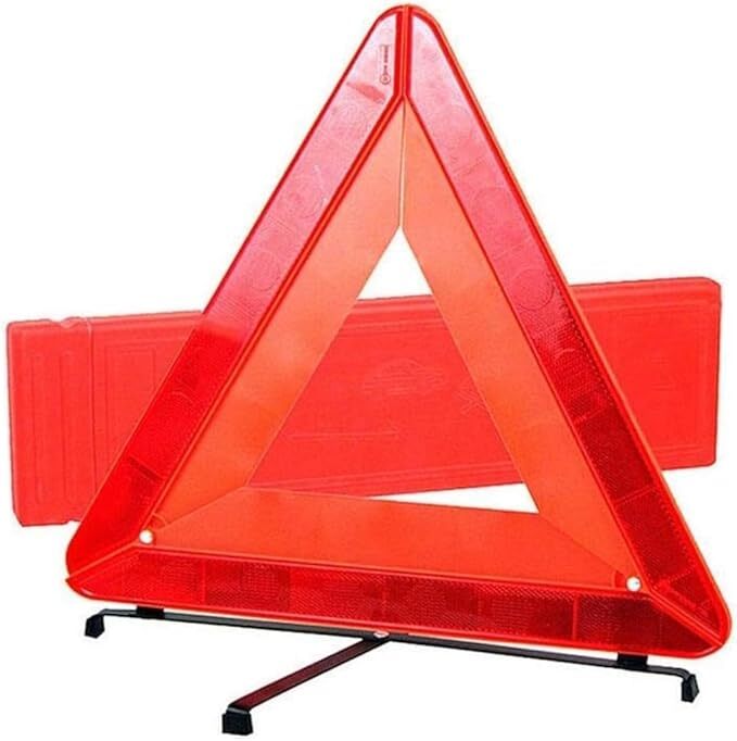 2x Roadside Emergency Warning Reflective Foldable Triangle w Case (European)