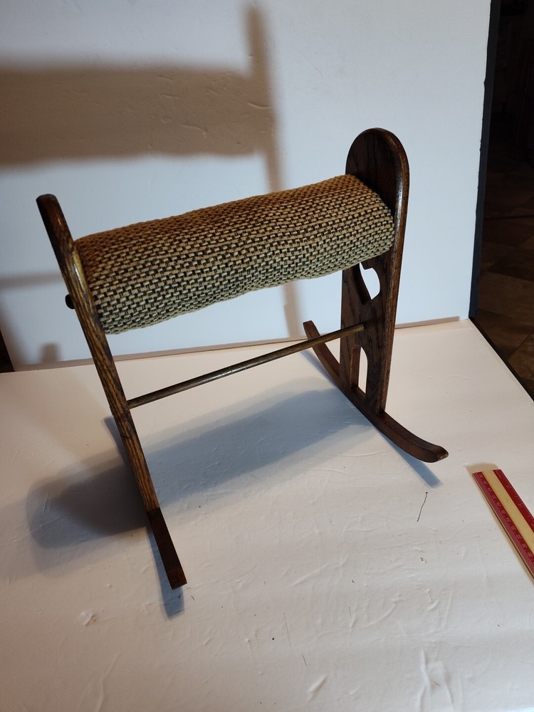 Rocking Wood Foot Stool Padded