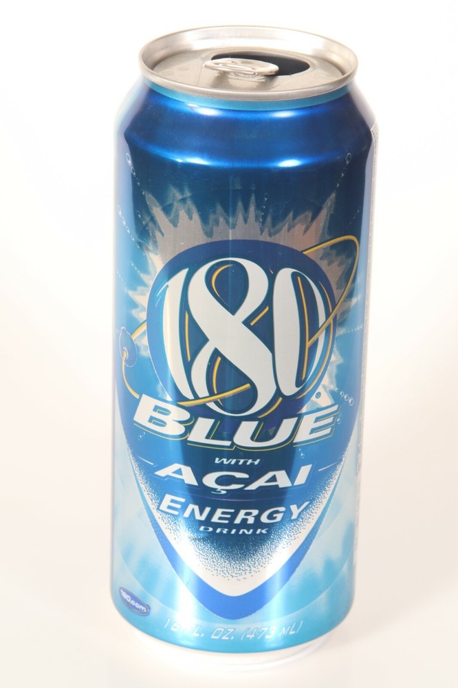 180 Blue Acai Energy Drink Can empty 16oz *EMPTY*