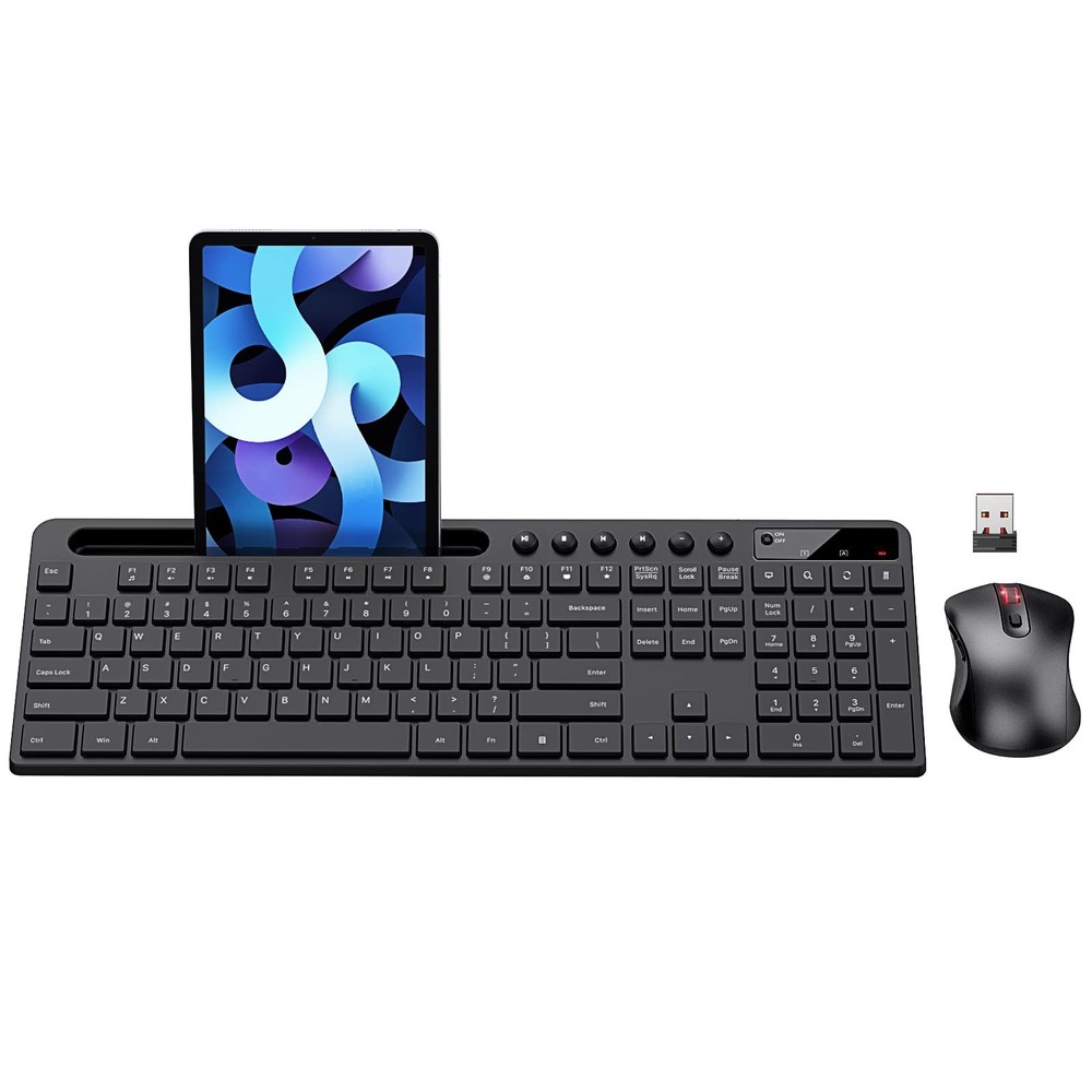 Wireless Keyboard and Mouse Combo, 2.4G Ergonomic Wireless Computer Keyboard ...