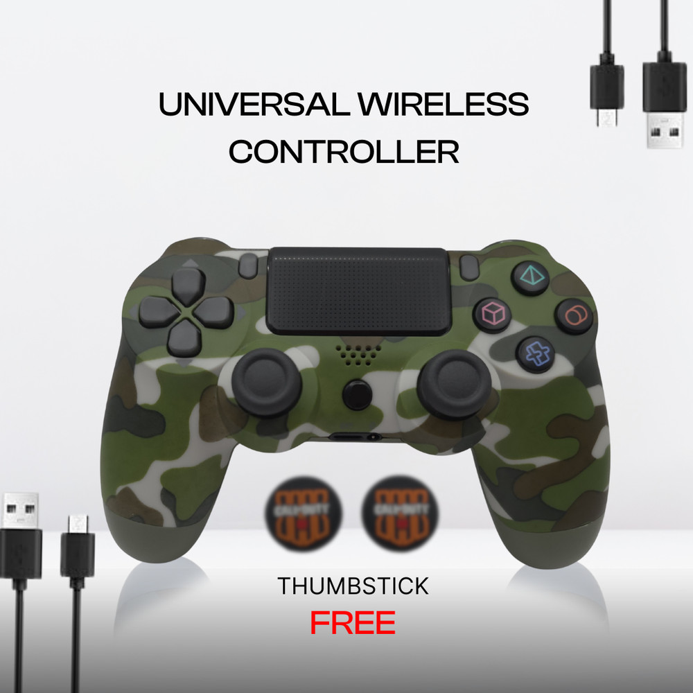 Wireless Game Controller – Green Camo Edition, Universal Bluetooth Gamepad