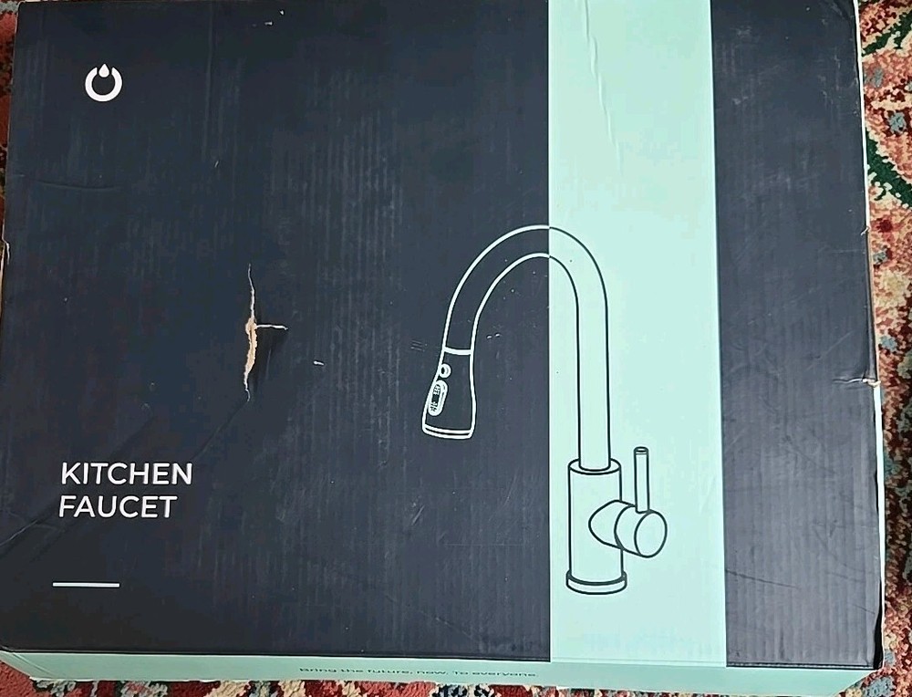 FORIOUS Kitchen Faucet, Spring Kitchen Sink Pull Down Sprayer Black New