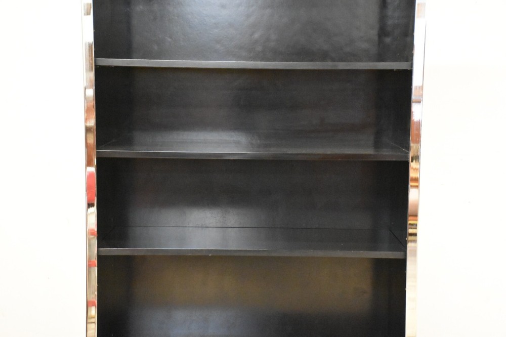 Milo Baughman Style Chrome Bookcase John Stuart
