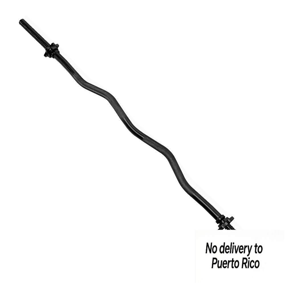 Standard Threaded Solid Easy Curl Bar, 47-Inch, Black