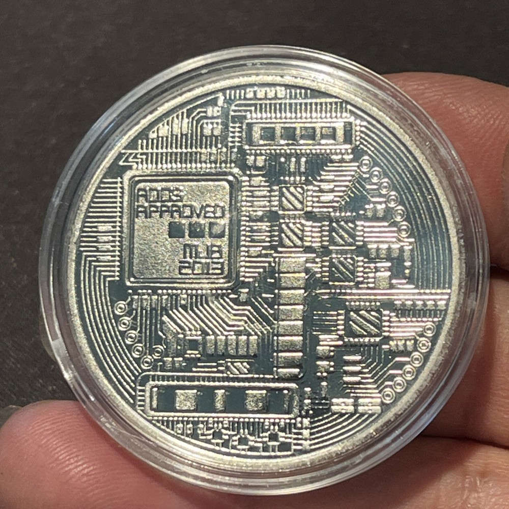 bitcoin coin Silver Plated