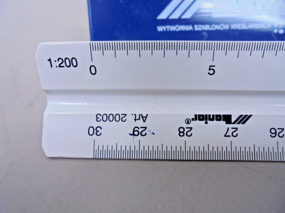 J. Leniar Architectural Triangular Scale Ruler Plastic