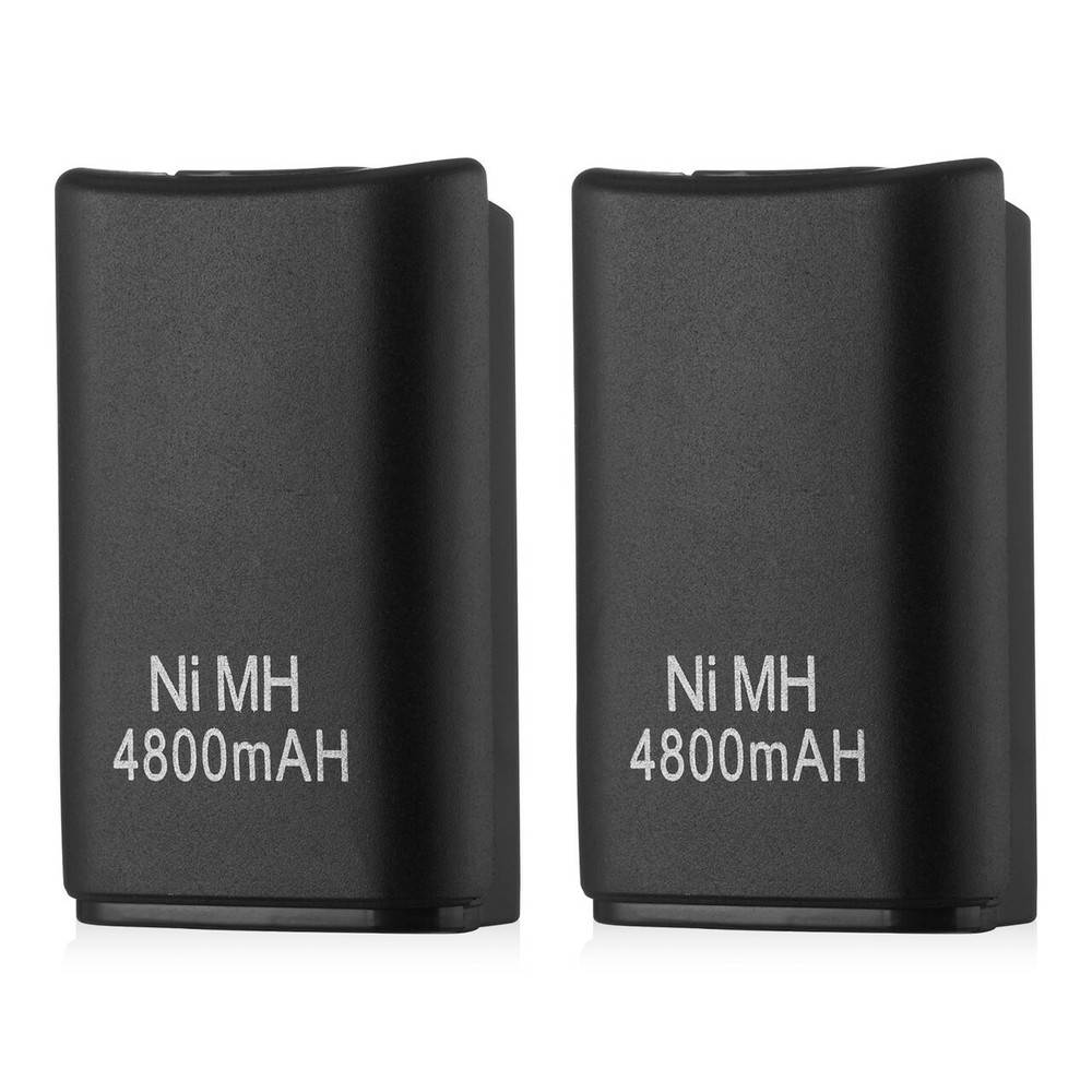 2 Battery Pack & Charger Dock For Microsoft Xbox 360 Wireless Controller Black