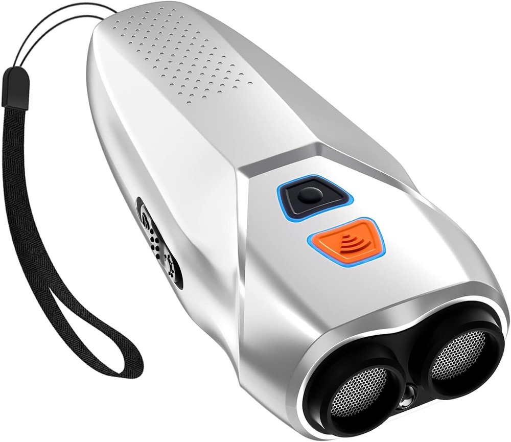 🔥Dog Control Device Dual Sensor Anti Barking Device w/ LED Flashlight, Silver🔥