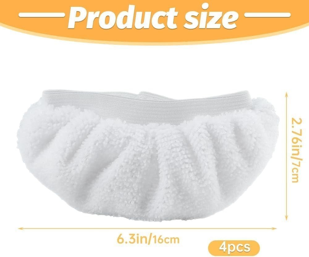 Compact Steam Cleaner Attachments - 4 PCS Microfiber Pad Set for Easy Cleaning