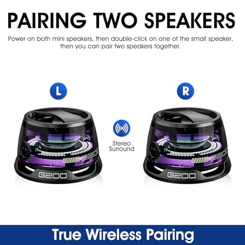 Magnetic Bluetooth Speakers,Small Bluetooth Speaker with Multi-RGB 1 Pack Black