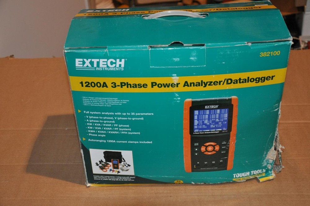 Extech 1200A 382100 3-Phase Power Analyzer/Datalogger Kit