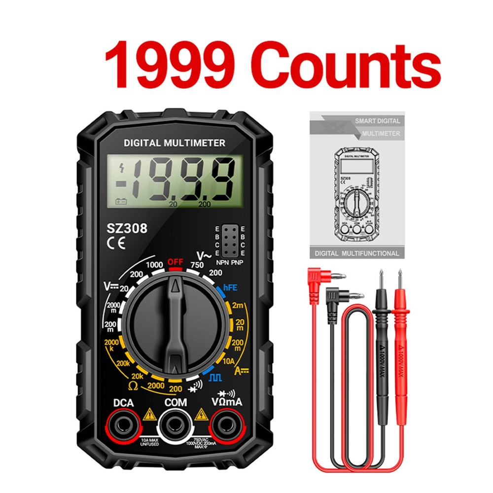 Auto Manual Multimeter for DC AC Voltage Current Resistance Diode Wave Output