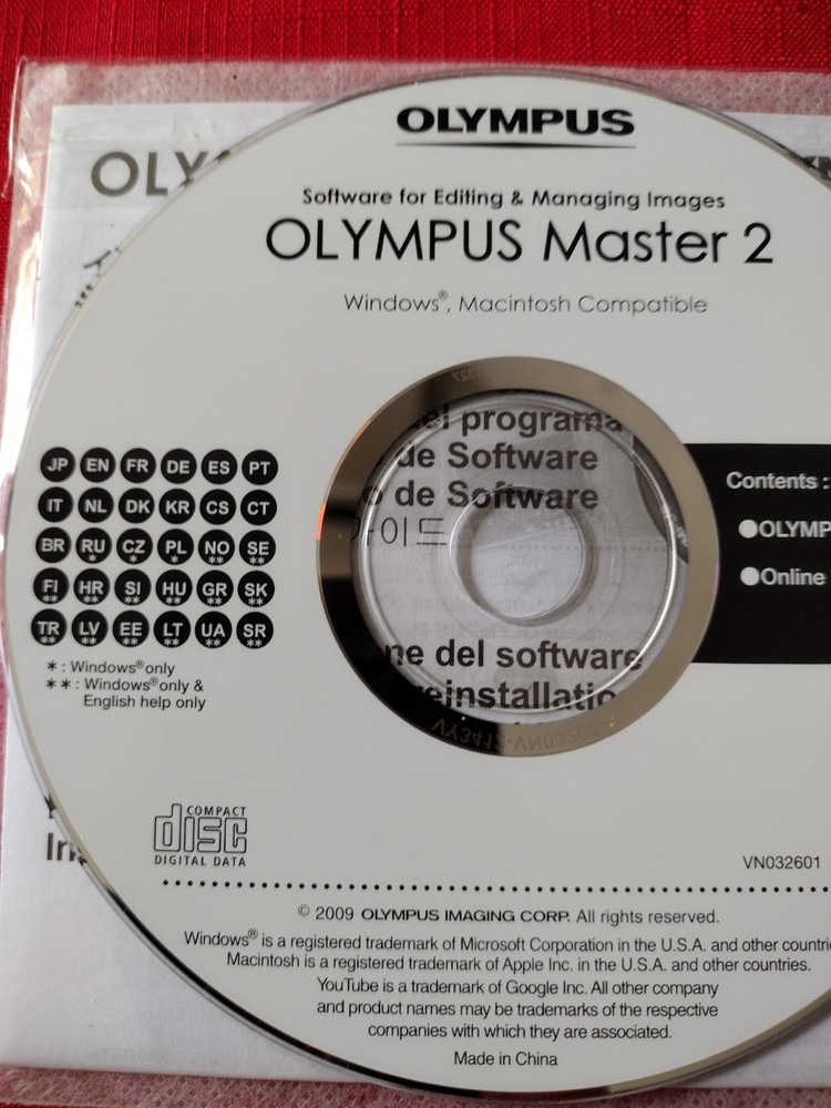 Olympus Master 2 Software For Editing & Managing Images Sealed CD Windows Mac