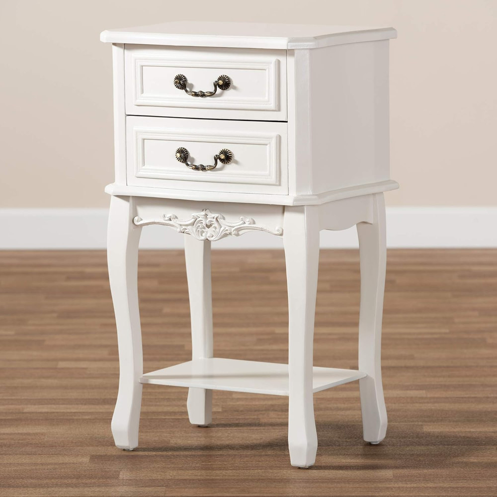 Nightstands, White/Brass