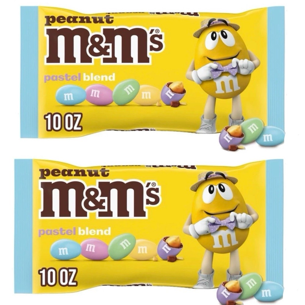 M&M’s Peanut Pastel Blend 10oz Bags (2 Pack) Easter Spring Candy Bulk Chocolate