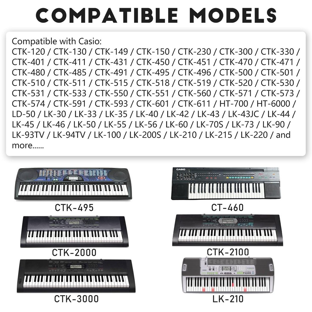 9V AC/DC Power Adapter for Casio Piano Keyboards Replacement Charger