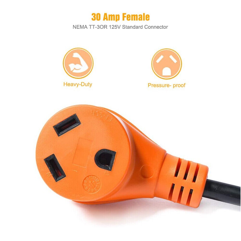 15 Amp Male to 30 Amp Female Dogbone Adapter RV Electrical Converter Cord Cable