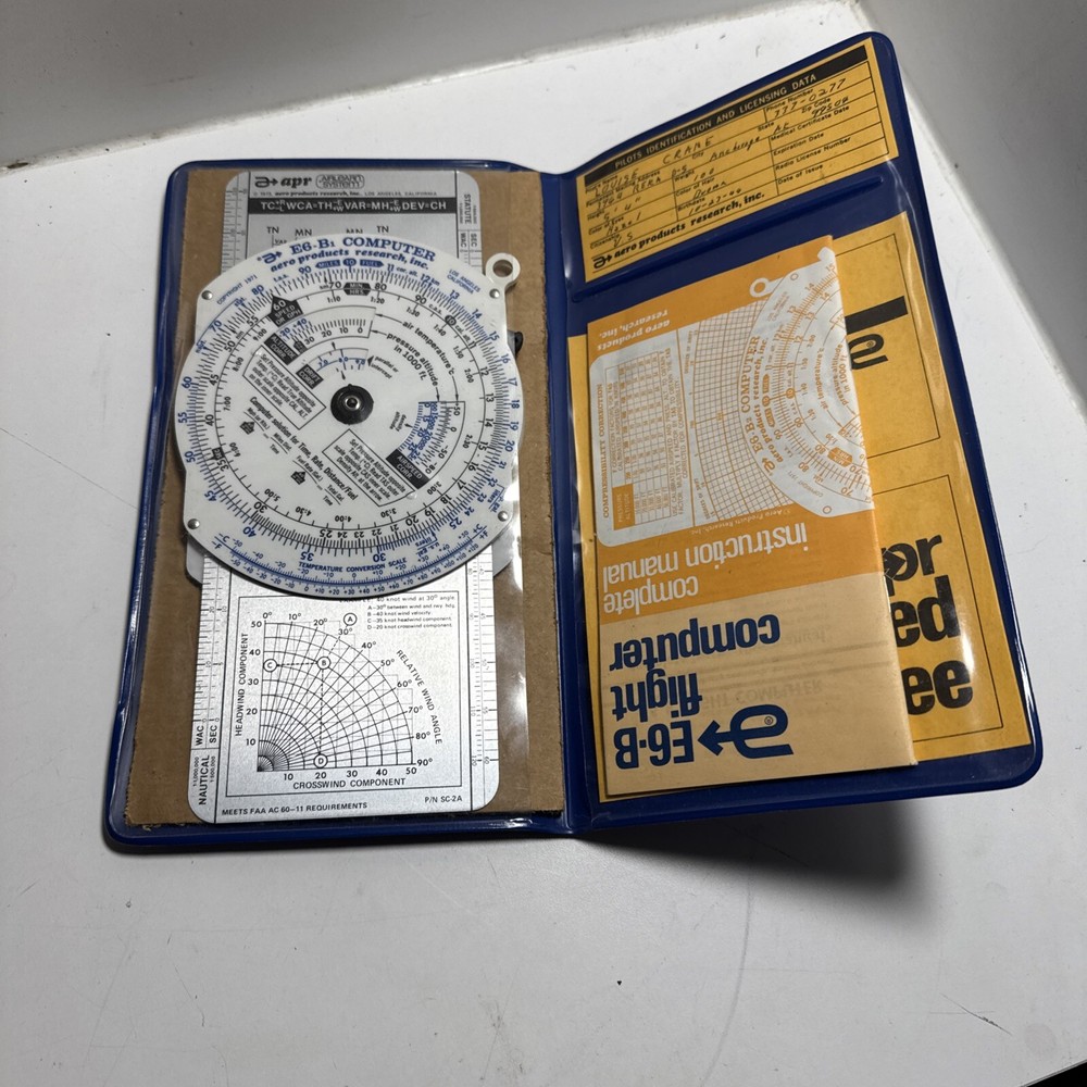 asa E6-B Metal flight computer With Case And Manual