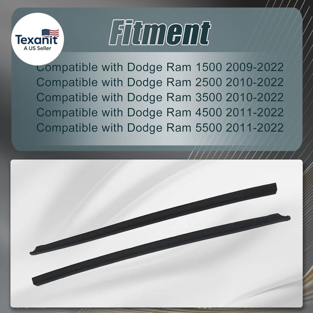 1Pair Front Right&Left Side Windshield Molding Strip Compatible with Dodge Ram 1