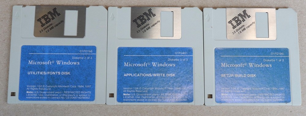 VTG IBM Microsoft Windows Setup/Build, Application/Write, Utilities/Fonts Disks