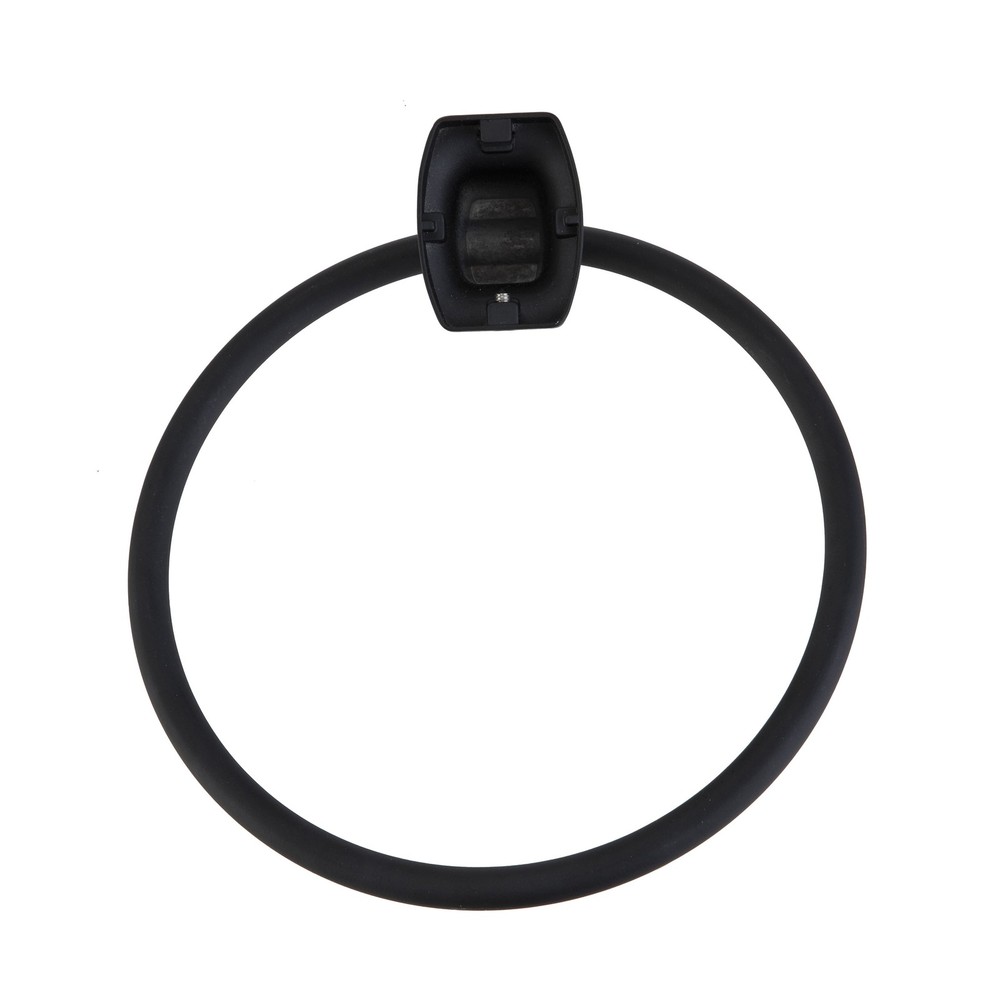 Square Matte Black Steel Wall Mount Towel Ring